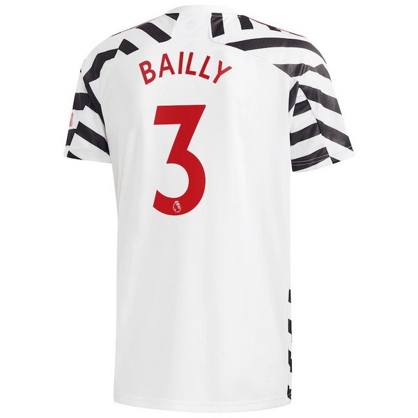 Camiseta Manchester United NO.3 Bailly 3ª Kit 2020 2021 Blanco